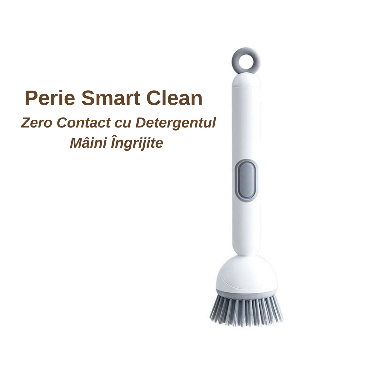 🍳REDUCERE 50%! 🧽Perie Smart Clean – Zero Contact cu Detergentul, Mâini Îngrijite - Mâner lung, curățare fără efort 💦