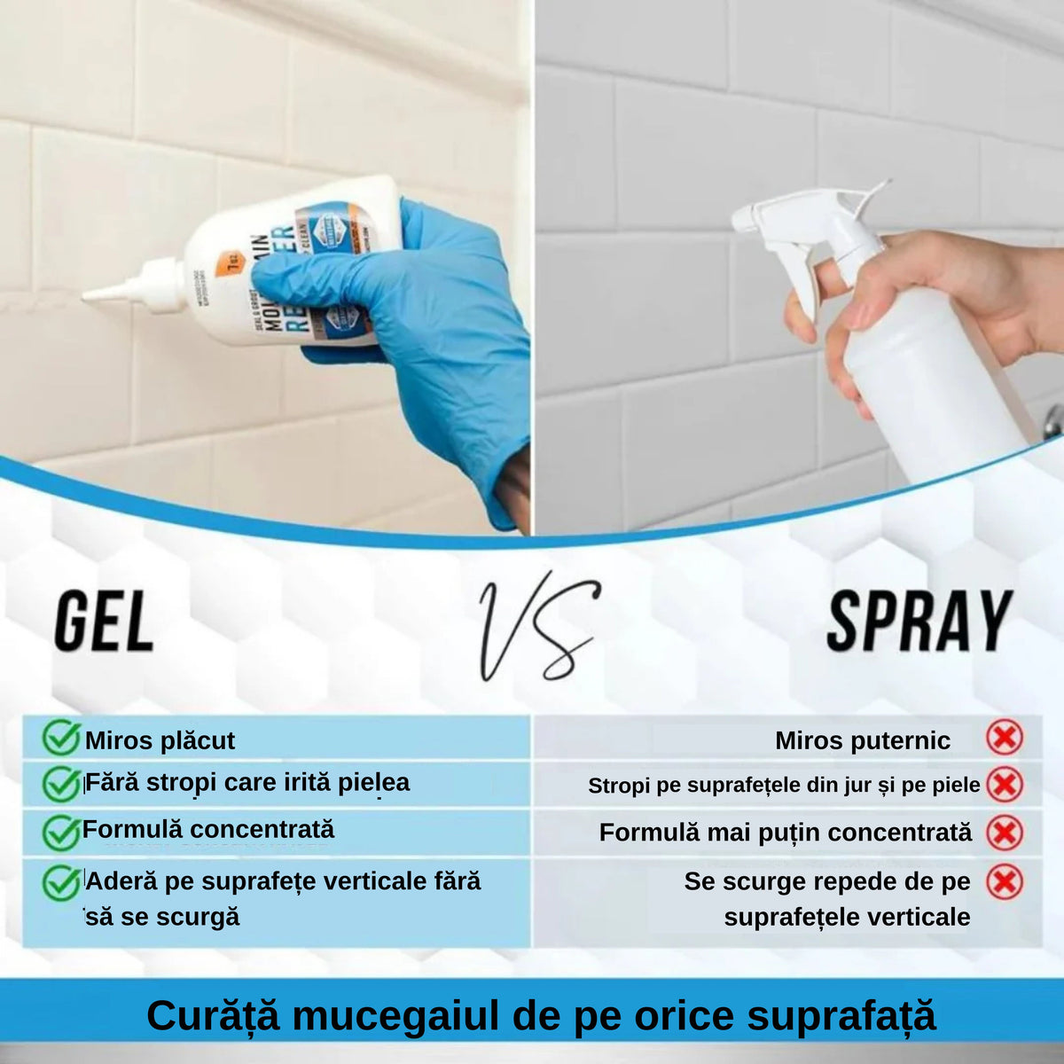 🔥 Gel îndepărtare mucegai  –  (100ml gel concentrat + perie cadou pentru locuri greu accesibile)