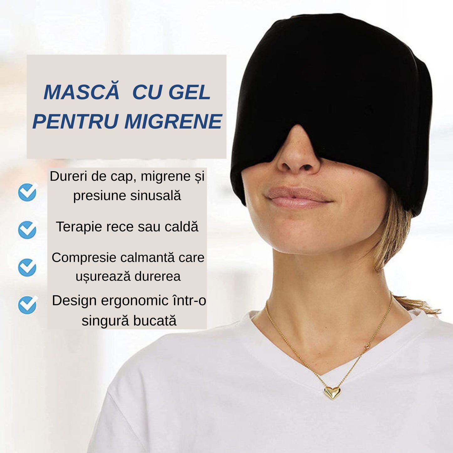 MigraCalm - Mască cu Gel  pentru Migrene și Dureri
