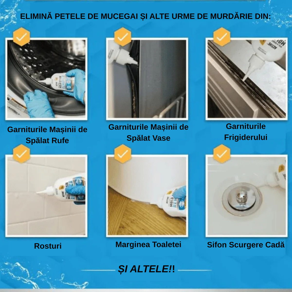 🔥 Gel îndepărtare mucegai  –  (100ml gel concentrat + perie cadou pentru locuri greu accesibile)