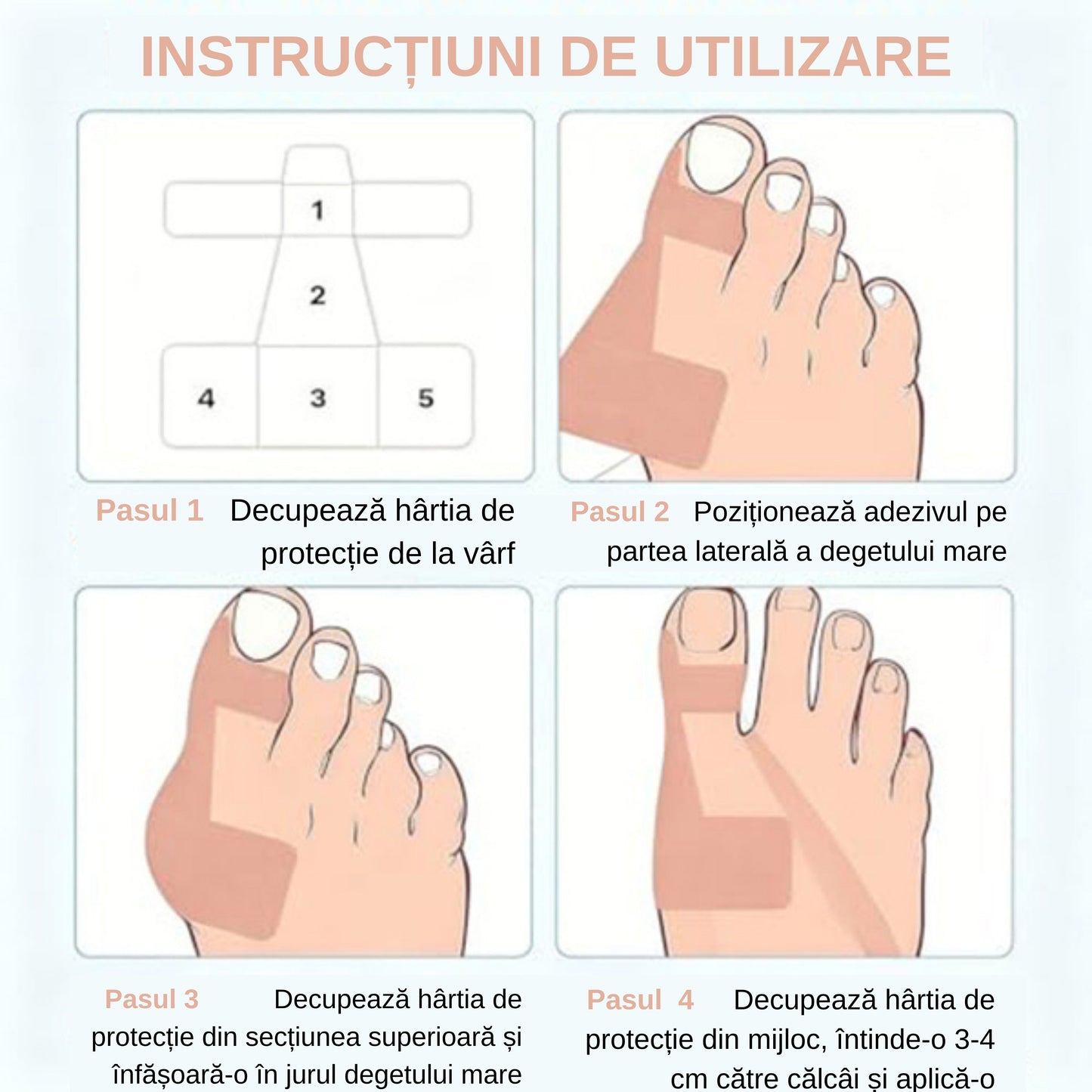 Kit 20 Benzi Corective Degetul Mare - Pre-tăiate (20 buc)