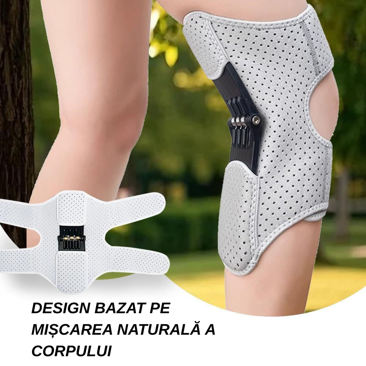FlexSupport™ – Orteza pentru susținerea genunchiului. Suport și stabilitate, fixare reglabilă, material respirabil, NEGRU