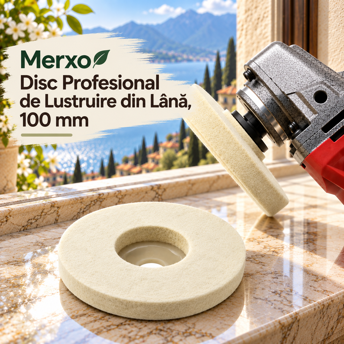 50% REDUCERE – Disc Profesional de Lustruire din Lână, 100 mm