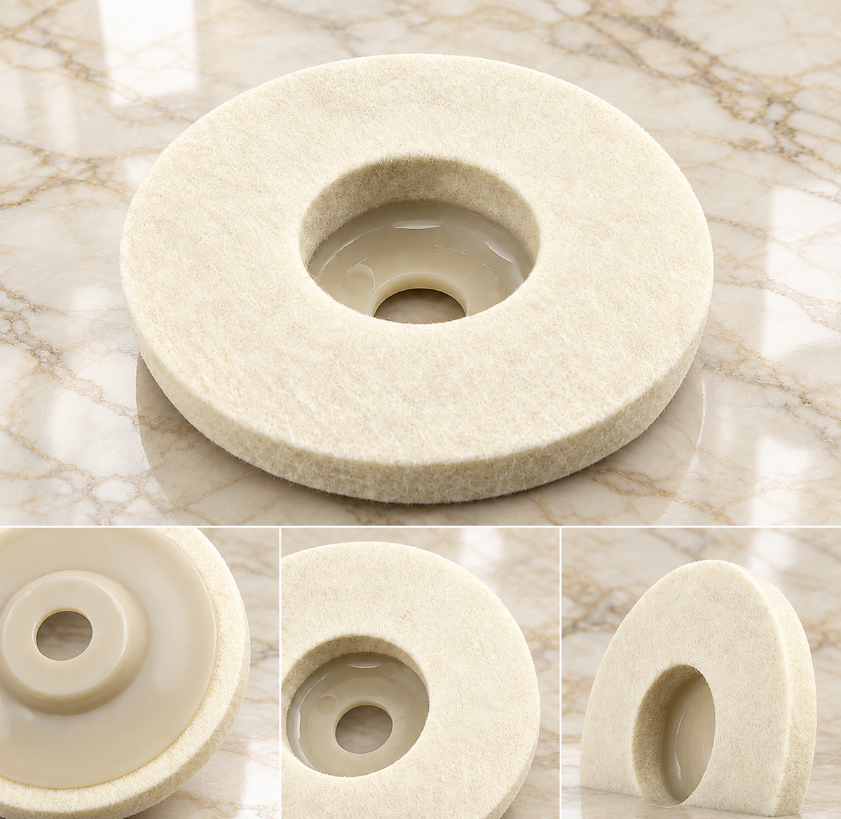 50% REDUCERE – Disc Profesional de Lustruire din Lână, 100 mm