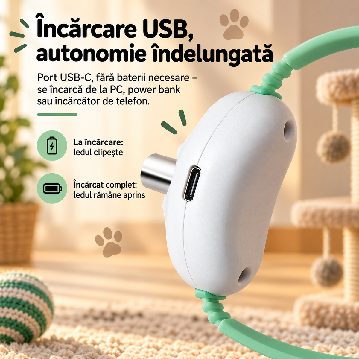 ZooMer - Zgardă interactivă cu lumină laser/LED