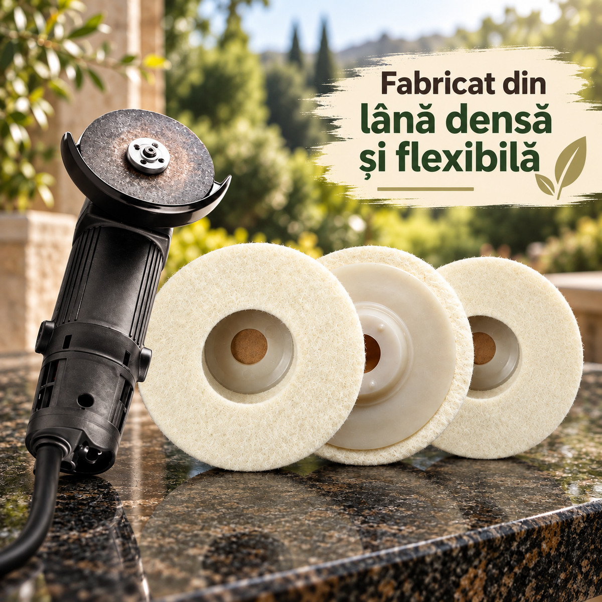 50% REDUCERE – Disc Profesional de Lustruire din Lână, 100 mm