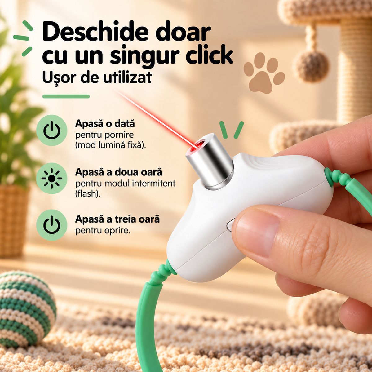 ZooMer - Zgardă interactivă cu lumină laser/LED