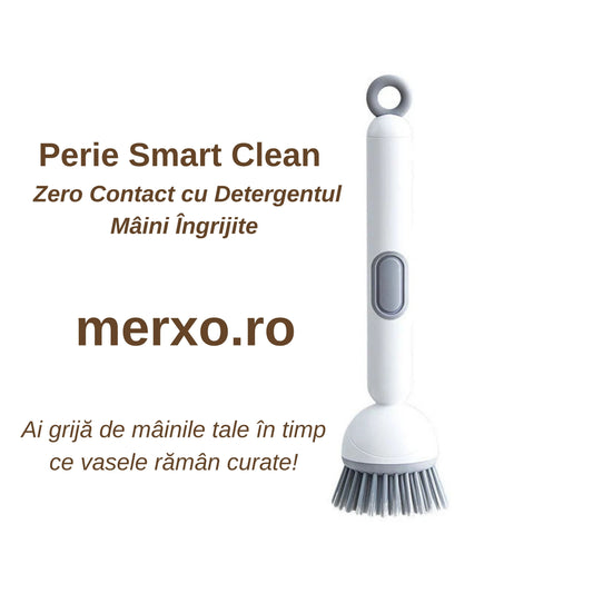 🍳REDUCERE 50%! 🧽Perie Smart Clean – Zero Contact cu Detergentul, Mâini Îngrijite - Mâner lung, curățare fără efort 💦